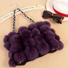 Load image into Gallery viewer, Real Rabbit Fur Ball Bag Handbag Lovely Side Bag Women Purse Totes SMALL Size 20*28 Good Choice for Chirstmas Gift FS040102