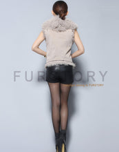 Load image into Gallery viewer, Women&#39;s Genuine Pig Leather Suede Vest with Real Lamb Fur Collar