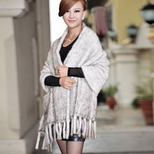 Load image into Gallery viewer, Handmade Knitted Mink Fur Scarf Women Real Mink Shawl Natural Color Fur Scarves 15702