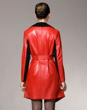 Load image into Gallery viewer, Genuine sheep Leather coat wool blends collar real lamb leather jacket winter overcoat
