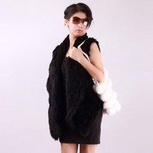 Load image into Gallery viewer, Natural TIGHT-knitted Rabbit Fur Vest Jacket Coat Shawl Overcoat 2 Colors