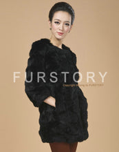 Load image into Gallery viewer, Real Rabbit Head Fur Coat Overcoat Jacket Womens&#39; Top Garment Gilet Winter Dress Long Version Fur Story FS13017