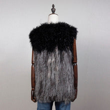 Load image into Gallery viewer, Natural Fur Vest for Women Fox with Mongolia Sheep Fur Waistcoat 162106