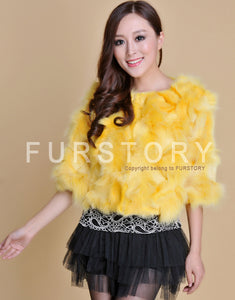 Real Fox Fur Coat Jacket Thick Fur Gilet Womens' Dress Ladies' Garment FS13052  Light Purple