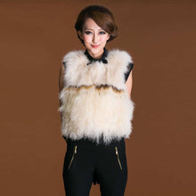 Load image into Gallery viewer, Natural Fox Fur +lamb Fur Vest Raccoon Decoration Waistcoat Jacket