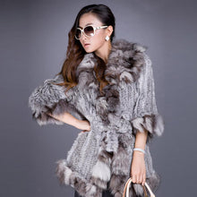 Load image into Gallery viewer, Woman&#39;s Real Fur Coat with Real Fox Fur collar Winter Jacket  Knitted Coats 010140