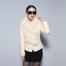 Load image into Gallery viewer, Genuine Sheep Leather Down Jacket Fox Fur Collar Thick Jacket Winter Overcoat