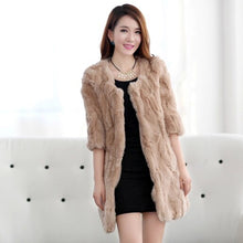 Load image into Gallery viewer, Women&#39;s  Real Rex Rabbit Fur Coat  Bright color Natural Fur Coat Female 13013