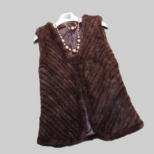 Load image into Gallery viewer, Classical Style Women&#39;s Twill Knitted Mink Fur Vest Real Fur Vest Female Free Shipping Fur Story FS15216