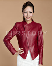 Load image into Gallery viewer, Genuine Sheep Leather Jacket Spring Blazer Top Grade Lamb Leather Coat Slim Waist Overcoat