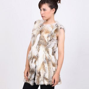 Natural Rabbit Fur Vest Waitcoat Jacket Coat