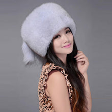 Load image into Gallery viewer, Fur Story FS13609 Women&#39;s Genuine Fox Fur Hat Women Ears Warmer Headdress Women Hat