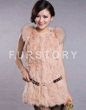 Load image into Gallery viewer, Natural Rabbit Fur Vest Raccoon Fur Shoulder Coat Jacket 7color Belt Women's Real Fur Vest