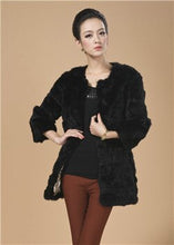Load image into Gallery viewer, Real Rabbit Head Fur Coat Overcoat Jacket Womens&#39; Top Garment Gilet Winter Dress Long Version Fur Story FS13017