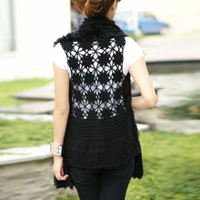Load image into Gallery viewer, Women&#39;s Knitted Natural Rabbit Fur Vest Casual Waist Coat