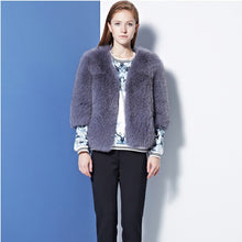 Load image into Gallery viewer, Winter Women&#39;s Real Fox Fur Coat Three Quarter Sleeve Furry Jackets