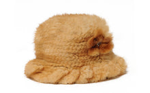 Load image into Gallery viewer, Womens Beanies Knitted Real Mink Fur Hat Cloche Hat Fedoras 13613