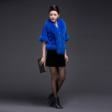 Load image into Gallery viewer, Natural Mink Coat Female with Big Fox Fur Collar Winter Jacket Women 15116