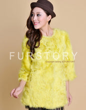 Load image into Gallery viewer, Real Lamb Fur Coat Overcoat Jacket  Long Version Ladies&#39; Top Garment Gilet Winter Dress White Fur Story FS13065