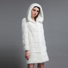 Load image into Gallery viewer, Women&#39;s Mink Fur Coat Large Size Cuff and Hem Removable Overcoat 161152