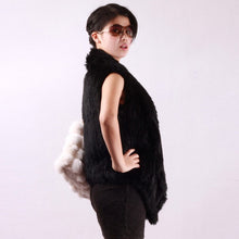 Load image into Gallery viewer, Natural TIGHT-knitted Rabbit Fur Vest Jacket Coat Shawl Overcoat 2 Colors