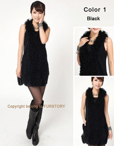 Natural Mongolia Lamb Fur Vest Wool Vest Jacket Coat Commuter Style Big Lamb Fur