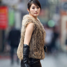 Load image into Gallery viewer, natural raccoondog fur vest waistcoat coat jacket overcoat thick and warm Shipping free