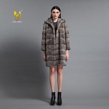 Load image into Gallery viewer, Women&#39;s Genuine Mink Fur Coat Women with Hood Women Jacket 161161