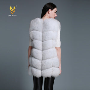 Women's Genuine Rabbit Fur Vest long style garment Women 15207