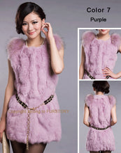 Load image into Gallery viewer, Natural Rabbit Fur Vest Raccoon Fur Shoulder Coat Jacket 7color Belt Women's Real Fur Vest