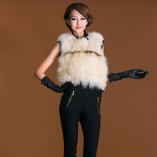 Load image into Gallery viewer, Natural Fox Fur +lamb Fur Vest Raccoon Decoration Waistcoat Jacket