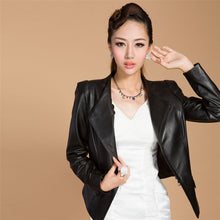 Load image into Gallery viewer, Genuine Sheep Leather Jacket Spring Blazer Top Grade Lamb Leather Coat Slim Waist Overcoat