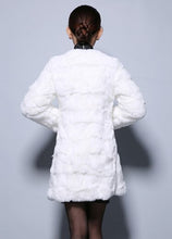 Load image into Gallery viewer, natural Rabbit Fur Coat Full Sleeve Overcoat Women Outerwear Winter 110cm Length