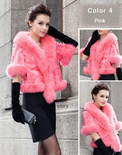 Load image into Gallery viewer, Natural Mink Coat Female with Big Fox Fur Collar Winter Jacket Women 15116