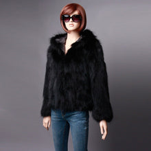 Load image into Gallery viewer, Women&#39;s Natural Raccoon Fur Coat Hoodie Real Fur Female Outwear 151258