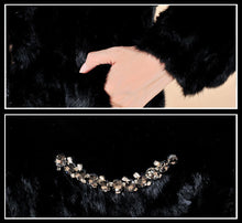 Load image into Gallery viewer, Long Winter Outwear Natural Rex Rabbit Fur Overcoat with Fox Fur Trim Hood