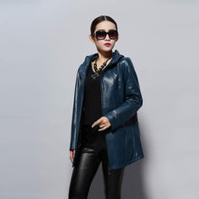 Load image into Gallery viewer, Genuine Sheep Leather Coat Top Quality Leather Jacket  Women Overcoat