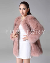 Load image into Gallery viewer, Women&#39;s Real Fox Fur Coat Long Sleeve Natural Color Fur Overcoat Women