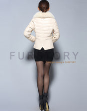 Load image into Gallery viewer, Genuine Sheep Leather Down Jacket Fox Fur Collar Thick Jacket Winter Overcoat