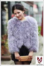 Load image into Gallery viewer, Fur Womens Coat Real Turkey Fur Coat Jacket Overcoat Mulitple Colors Puff NEW Stylish Natural Fur Coat Warmest Fur Coat Fur Story FS12098