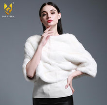 Load image into Gallery viewer, Women&#39;s Genuine Mink Fur Coat Women Bat Sleeved Coat for Women 16143