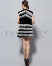 Load image into Gallery viewer, Natural Rex Rabbit Fur Vest Fashion Warmer Outerwear Sleeveless Women Long Coat