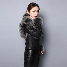 Load image into Gallery viewer, Women Fur Coat Real Sheep Leather Jacket Female Genuine Leather Coat 151247