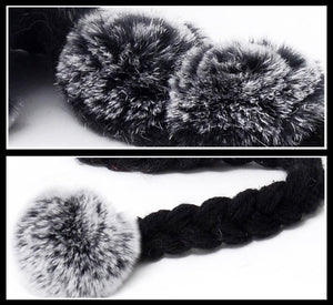 Women Beanies Real Rex Rabbit Fur Hat Ear Muffs Winter 13605