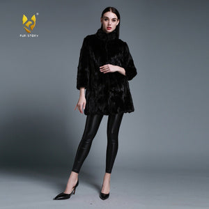 Women's Natural Mink Fur Coat Women Female Real Fur Women Long Overcoat