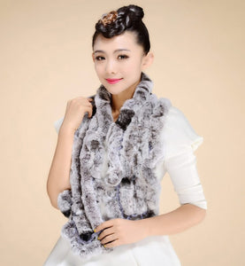 Real REX Rabbit Fur Scarf Wrap Cape Shawl Neck Warmer Women Children Scarf Unisex FS14517