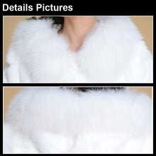 Load image into Gallery viewer, Winter Coat Real Rabbit Fur Coats for Women Fox Fur Collar  13062