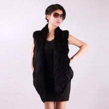 Load image into Gallery viewer, Natural TIGHT-knitted Rabbit Fur Vest Jacket Coat Shawl Overcoat 2 Colors