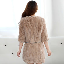 Load image into Gallery viewer, Women&#39;s  Real Rex Rabbit Fur Coat  Bright color Natural Fur Coat Female 13013