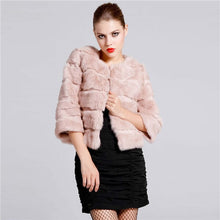 Load image into Gallery viewer, Women&#39;s Real Whole Rabbit Fur Coat Short Version Coat Fur Natural Coat 010138